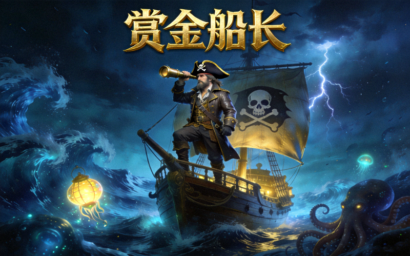 赏金船长游戏封面深海航海冒险主题视觉图