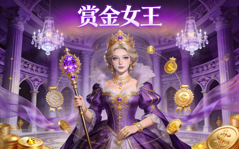 赏金女王游戏封面紫色华丽宫廷主题视觉图
