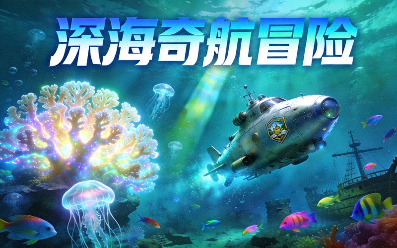 深海奇航冒险游戏封面海底世界主题视觉图